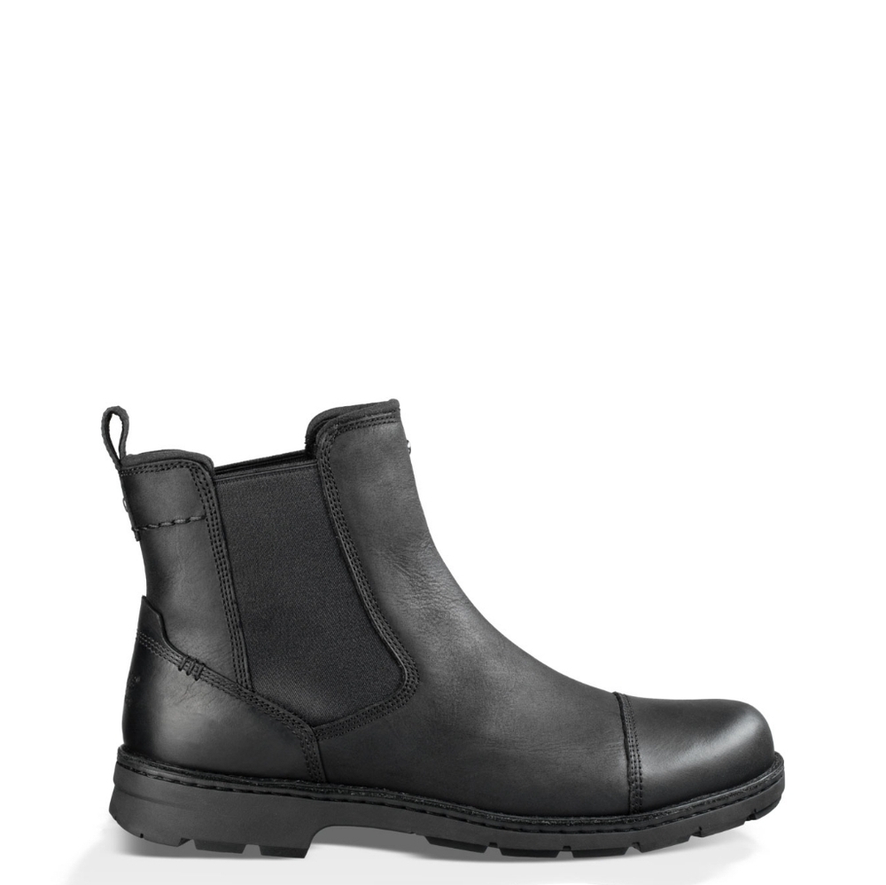 UGG Australia Men's Runyon Lined Chelsea Boot Black Size 11 Leather Rubber Sole